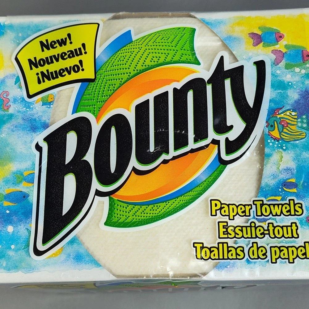 Vintage Bounty Paper Towels Box Kissing Fish II By Artist Lila Rose Kennedy 2000